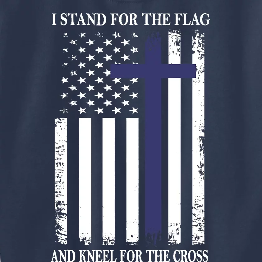 I Proudly Stand For The Flag Kneel For The Cross Patriotic Kids Sweatshirt