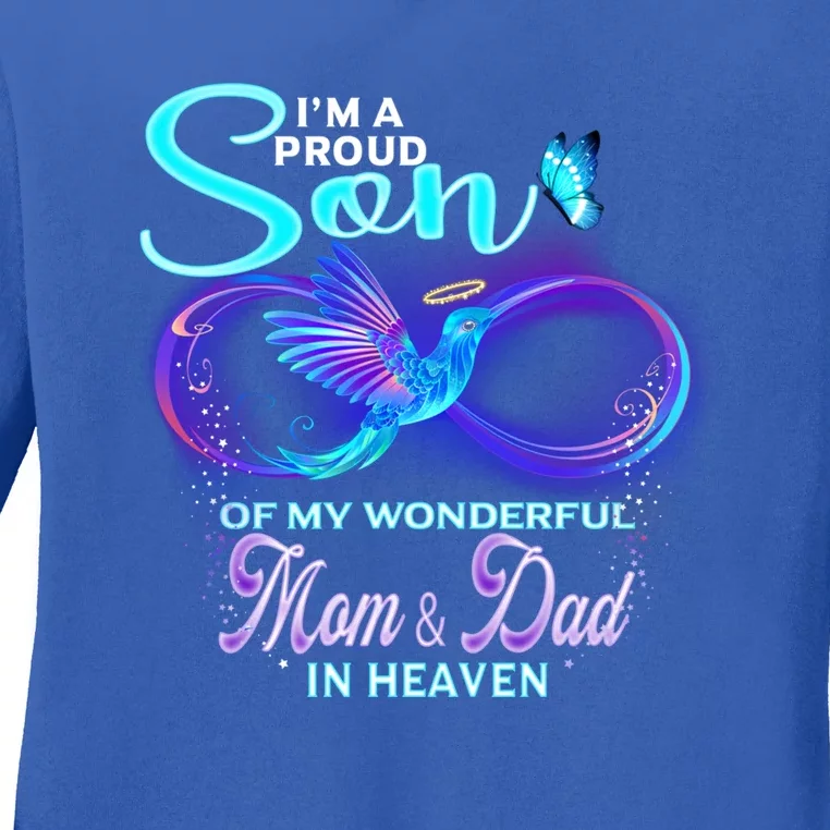 IM Proud Son Of Wonderful Mom And Dad In Heaven Memorial Great Gift Ladies Long Sleeve Shirt