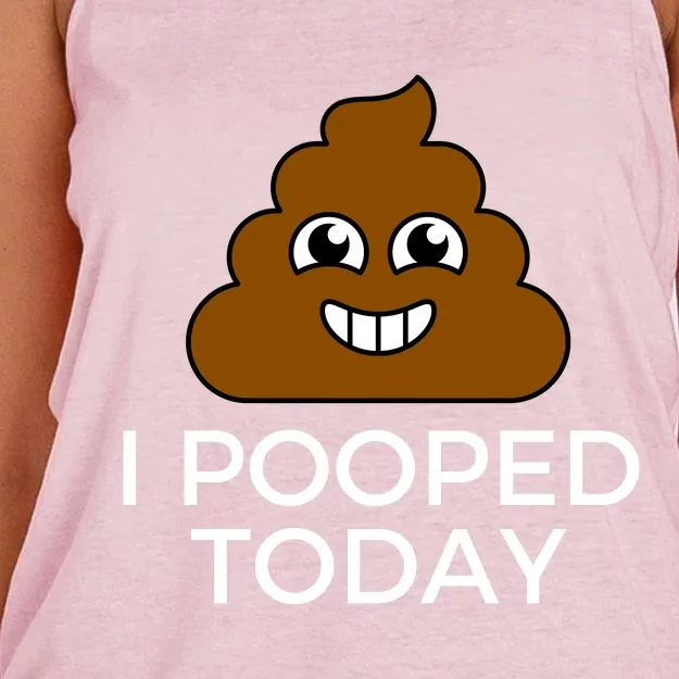 I Pooped Today Funny Joke, B Day Costume Poo Humor Women's Knotted Racerback Tank