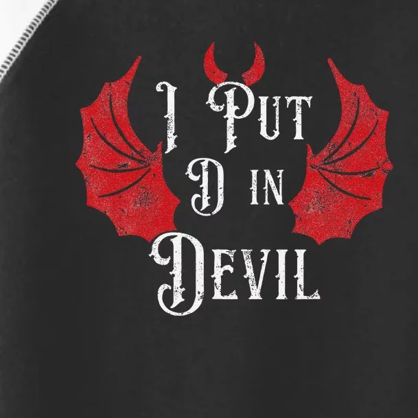 I Put The D In Devil Funny Halloween Matching Couple Toddler Fine Jersey T-Shirt