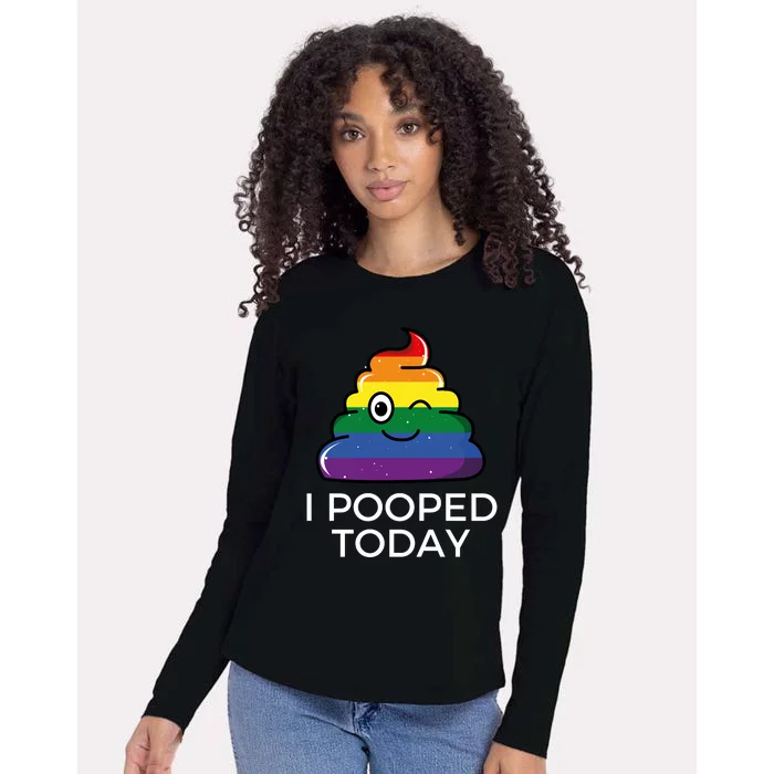 I Pooped Today Sarcastic Adult Humor Party Womens Cotton Relaxed Long Sleeve T-Shirt