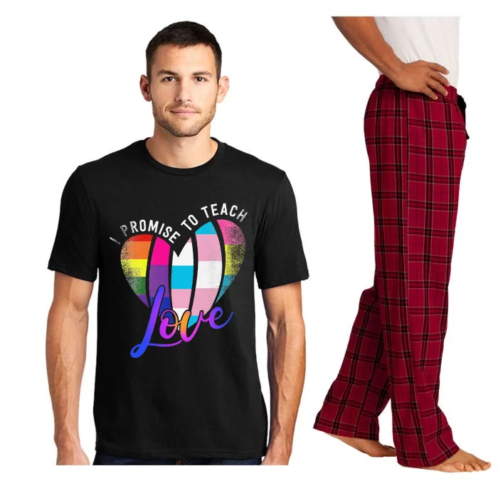 I Promise To Teach Love LGBTQ Pride Proud Ally Teacher Pajama Set