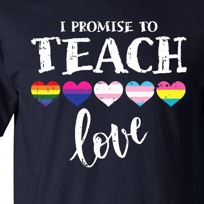 I Promise To Teach Love Pride Proud Ally Teacher Tall T-Shirt