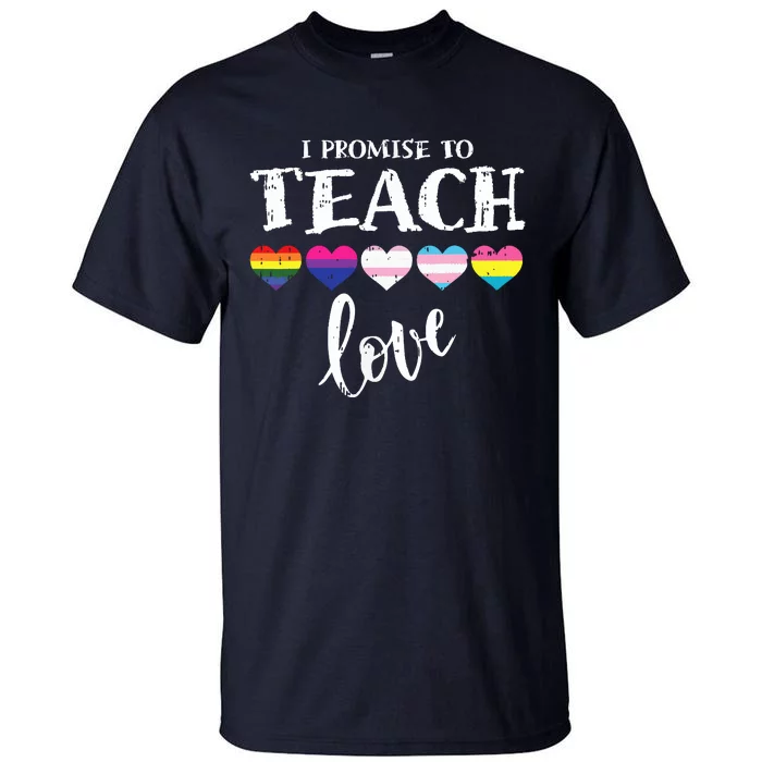 I Promise To Teach Love Pride Proud Ally Teacher Tall T-Shirt