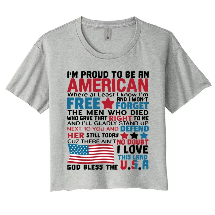 I’m Proud To Be An American Gift Women's Crop Top Tee