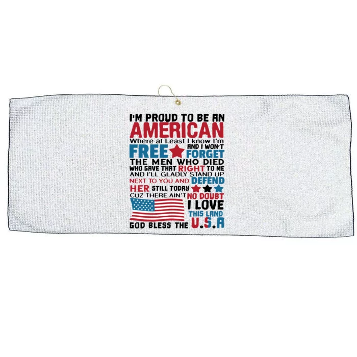 I’m Proud To Be An American Gift Large Microfiber Waffle Golf Towel