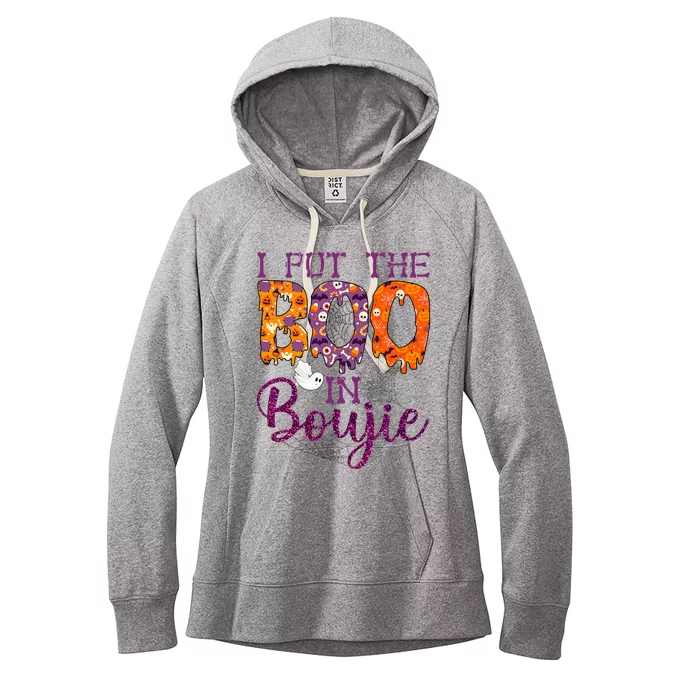 I Put The Boo In Boujie Funny Halloween Women's Fleece Hoodie