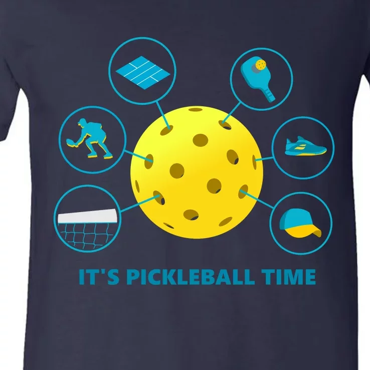 Its Pickleball Time V-Neck T-Shirt