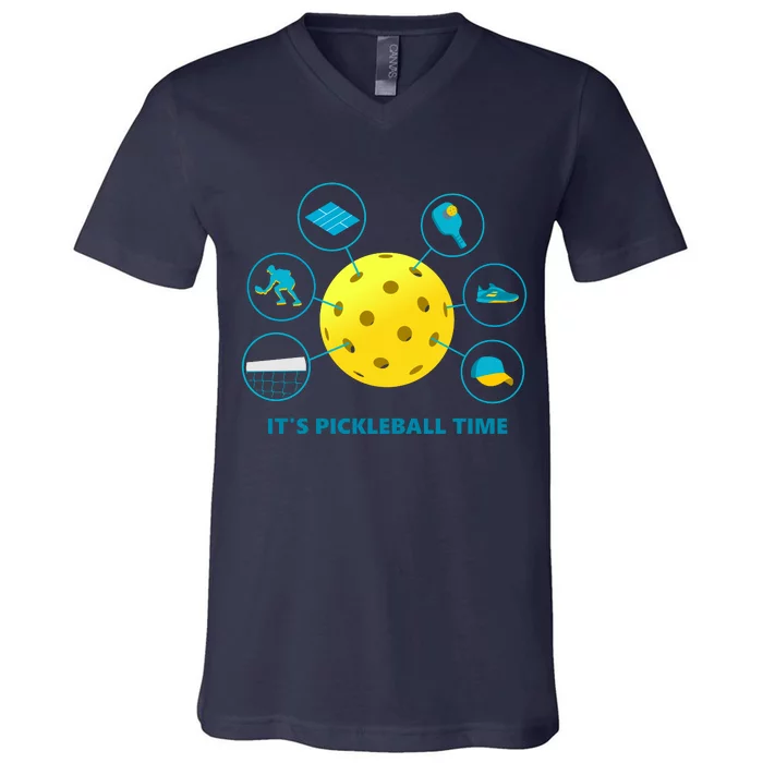 Its Pickleball Time V-Neck T-Shirt