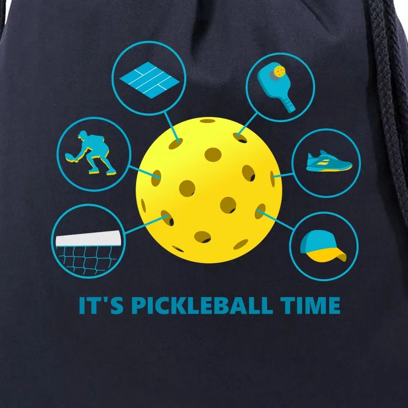 Its Pickleball Time Drawstring Bag