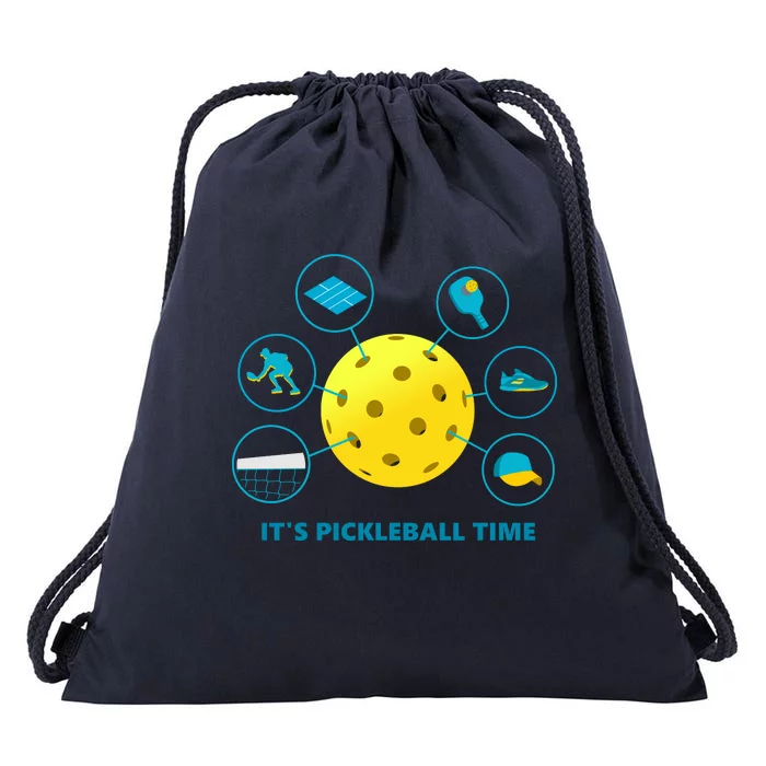 Its Pickleball Time Drawstring Bag