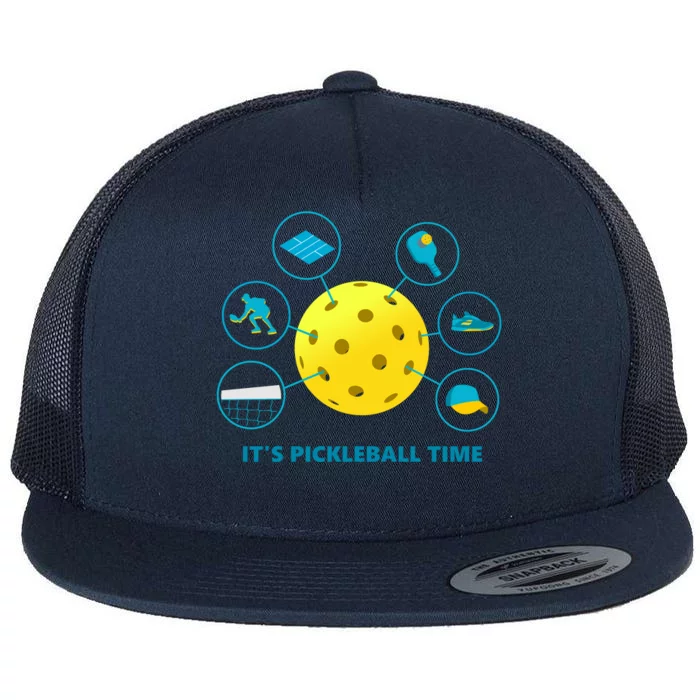 Its Pickleball Time Flat Bill Trucker Hat