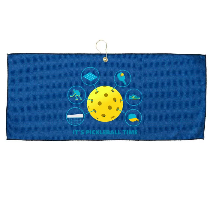 Its Pickleball Time Large Microfiber Waffle Golf Towel