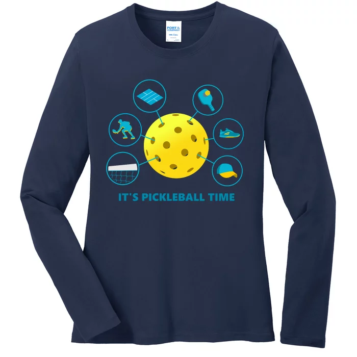 Its Pickleball Time Ladies Long Sleeve Shirt