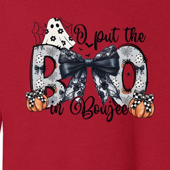 I Put The Boo In Boujee Retro Halloween Toddler Sweatshirt