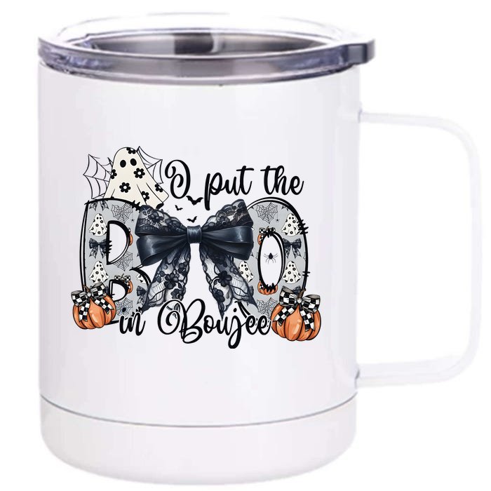 I Put The Boo In Boujee Retro Halloween Front & Back 12oz Stainless Steel Tumbler Cup