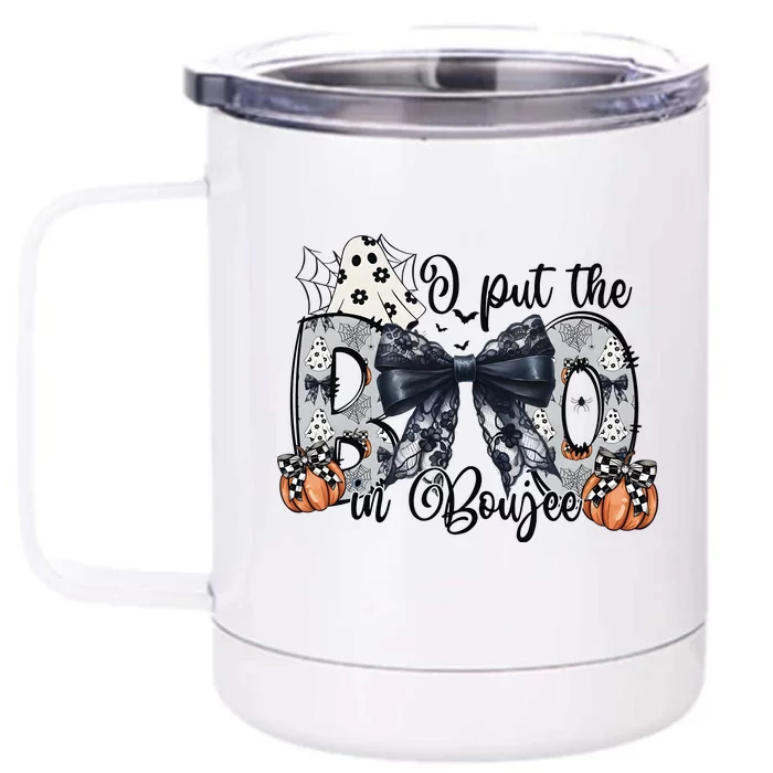 I Put The Boo In Boujee Retro Halloween Front & Back 12oz Stainless Steel Tumbler Cup