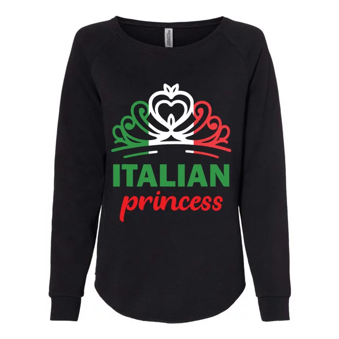 Italian Princess Tiara National Flag Womens California Wash Sweatshirt