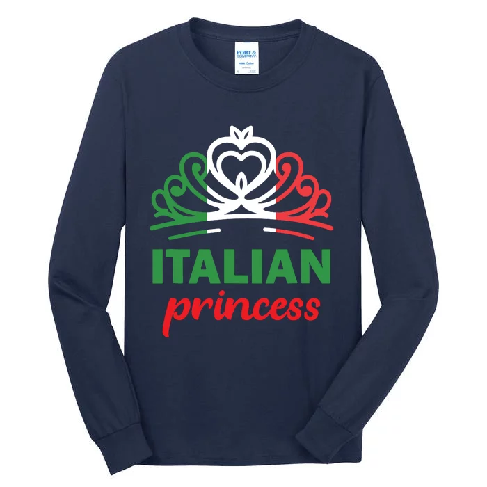 Italian Princess Tiara National Flag Tall Long Sleeve T-Shirt