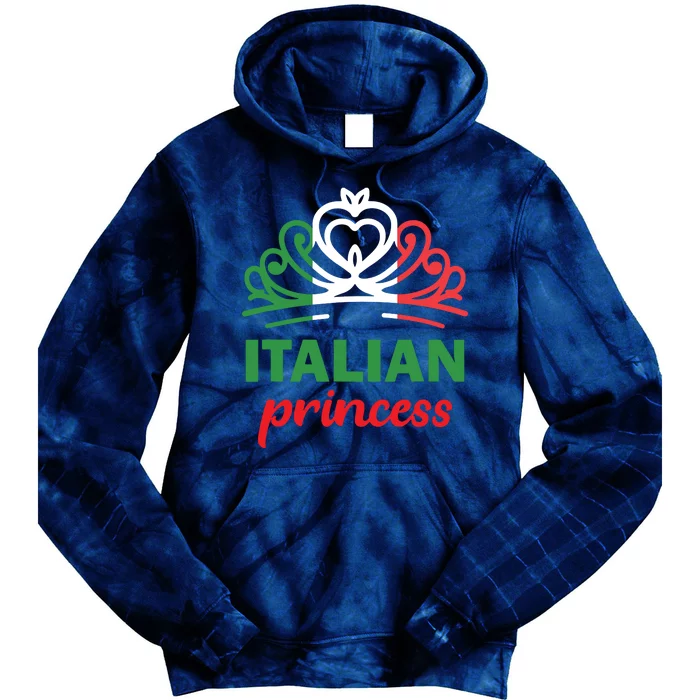 Italian Princess Tiara National Flag Tie Dye Hoodie