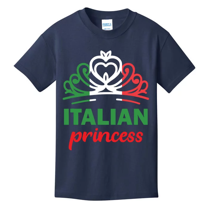 Italian Princess Tiara National Flag Kids T-Shirt