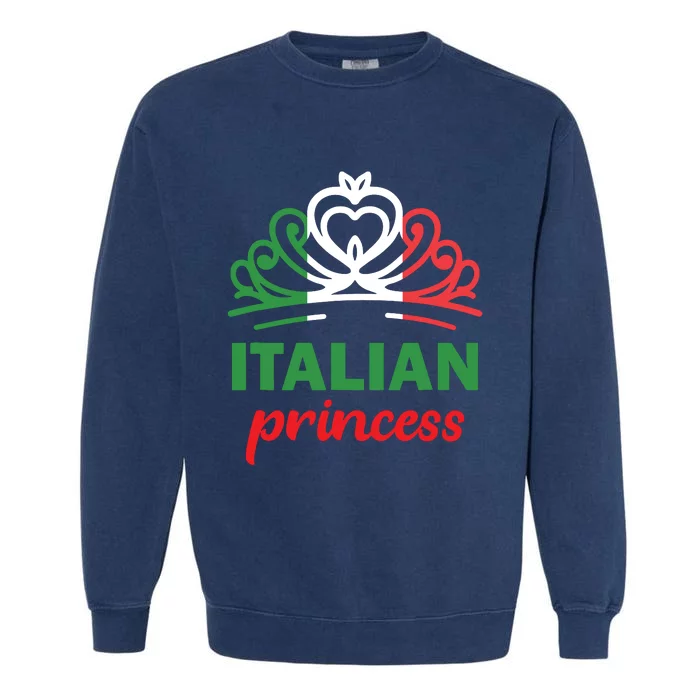 Italian Princess Tiara National Flag Garment-Dyed Sweatshirt