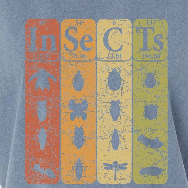 Insects Periodic Table Elements Entomologist Retro Bugs Garment-Dyed Women's Muscle Tee