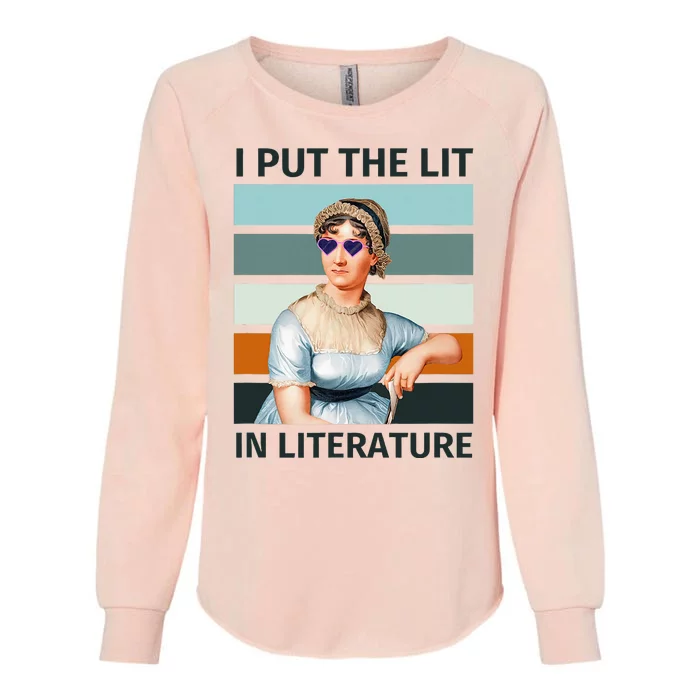 I Put The Lit In Literature Vintage Jane Austen Sunglasses Womens California Wash Sweatshirt