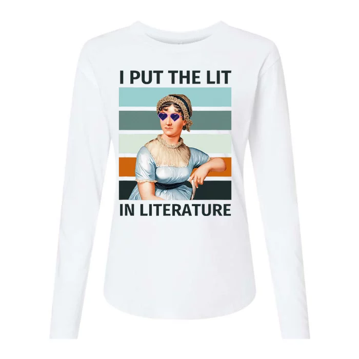 I Put The Lit In Literature Vintage Jane Austen Sunglasses Womens Cotton Relaxed Long Sleeve T-Shirt