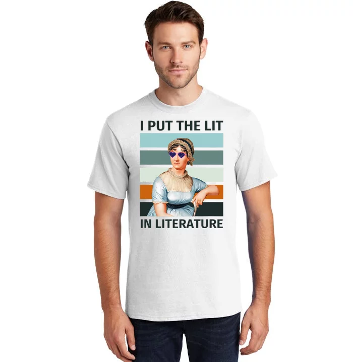 I Put The Lit In Literature Vintage Jane Austen Sunglasses Tall T-Shirt