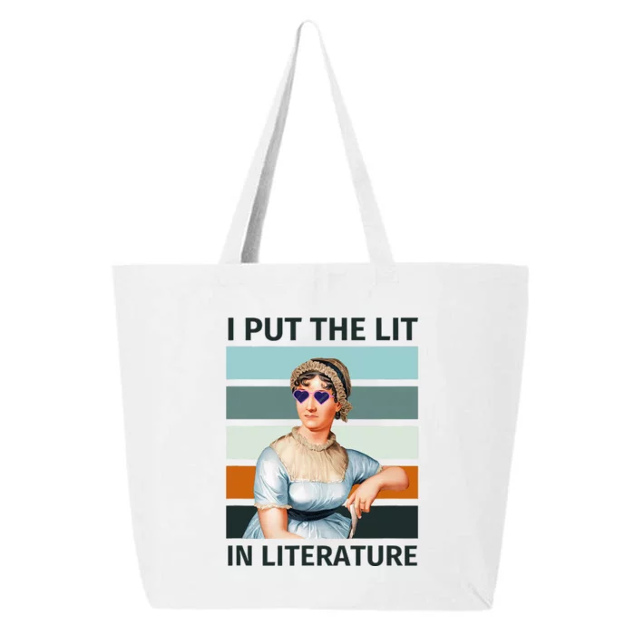 I Put The Lit In Literature Vintage Jane Austen Sunglasses 25L Jumbo Tote