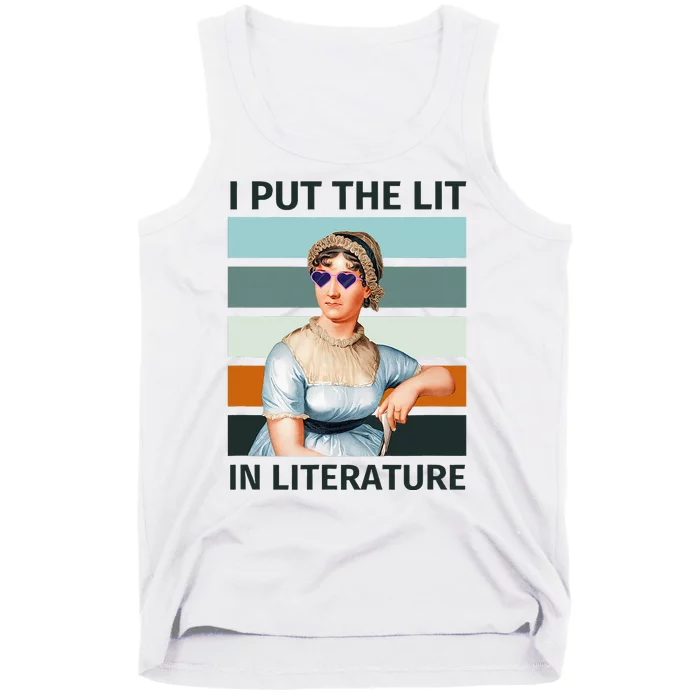 I Put The Lit In Literature Vintage Jane Austen Sunglasses Tank Top