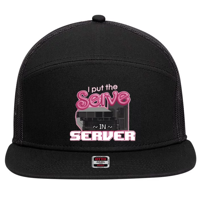 I Put The Serve In Server Computer Science 7 Panel Mesh Trucker Snapback Hat