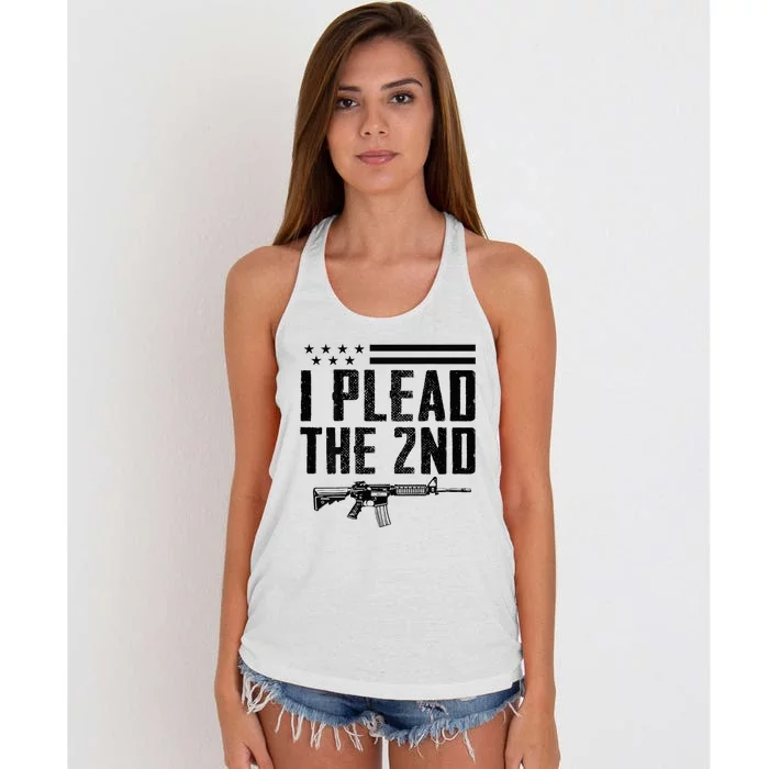 I Plead The 2nd Amendment Pro Gun Ar15 Rifle Women's Knotted Racerback Tank