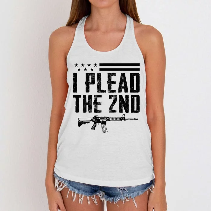 I Plead The 2nd Amendment Pro Gun Ar15 Rifle Women's Knotted Racerback Tank