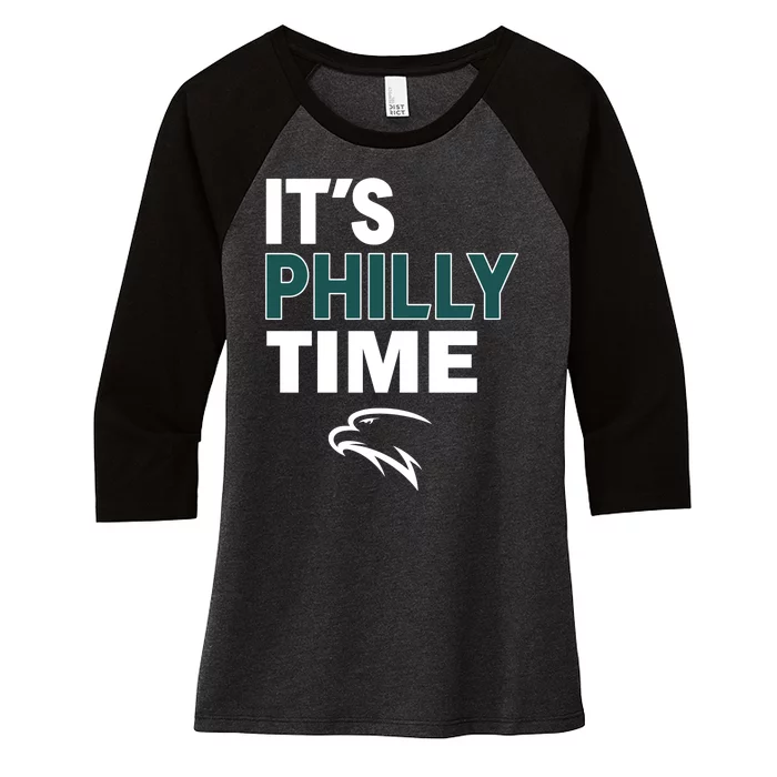 It's Philly Time Philadelphia Women's Tri-Blend 3/4-Sleeve Raglan Shirt