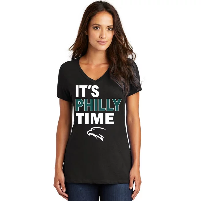 It's Philly Time Philadelphia Women's V-Neck T-Shirt