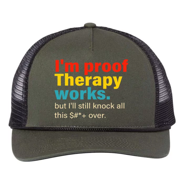 Im Proof Therapy Works But Ill Still Knock All This Retro Rope Trucker Hat Cap