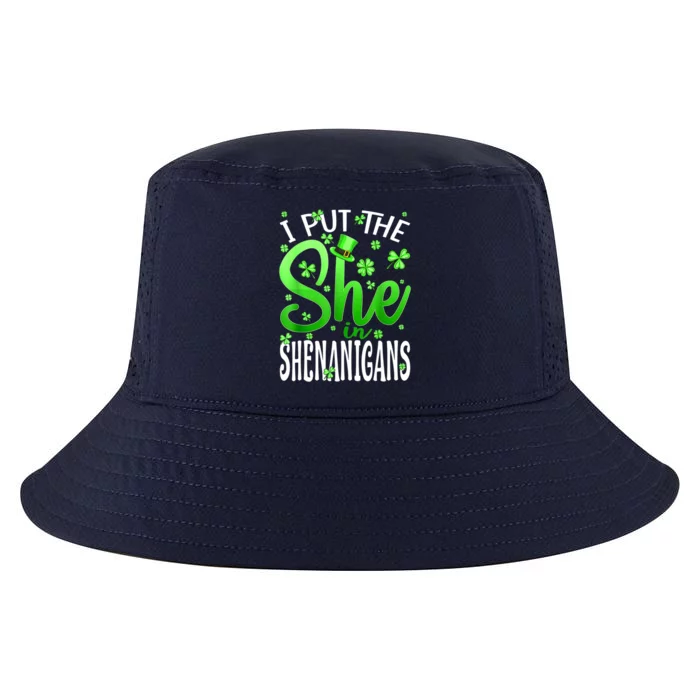 I Put The She In The Shenanigans Shamrock St Patricks Day Cool Comfort Performance Bucket Hat