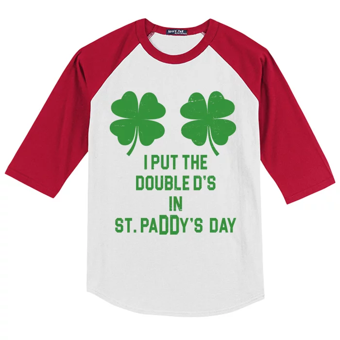 I Put The Double Ds In St Paddys Day Funny St Patrick's Day Kids Colorblock Raglan Jersey