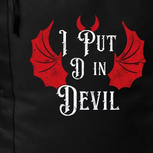 I Put The D In Devil Funny Halloween Matching Couple Daily Commute Backpack