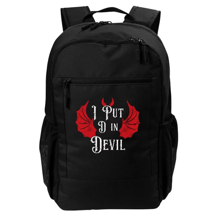 I Put The D In Devil Funny Halloween Matching Couple Daily Commute Backpack