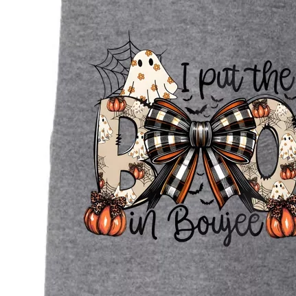 I Put The Boo In Boujee Coquette Halloween Doggie 3-End Fleece Hoodie