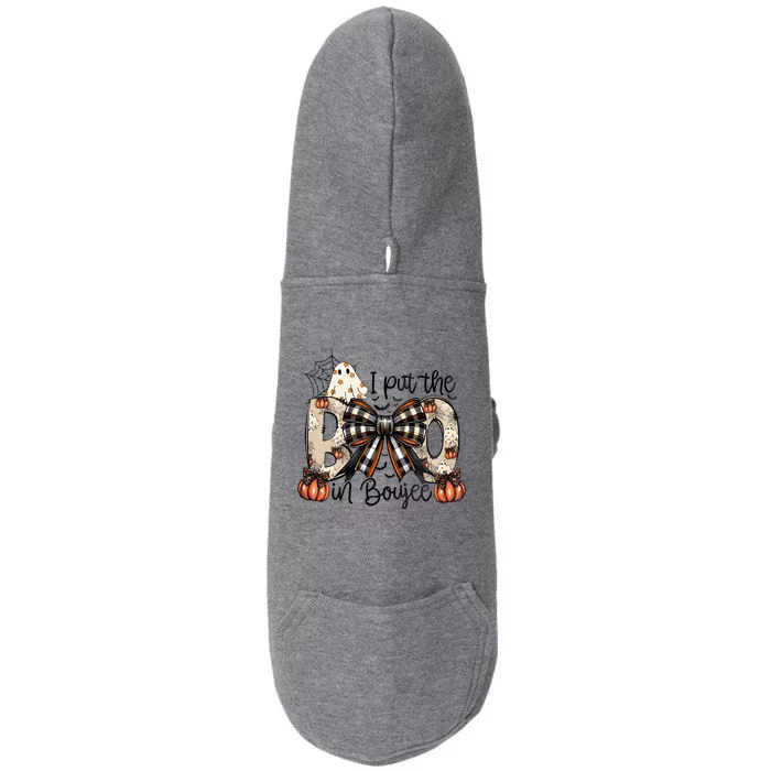 I Put The Boo In Boujee Coquette Halloween Doggie 3-End Fleece Hoodie