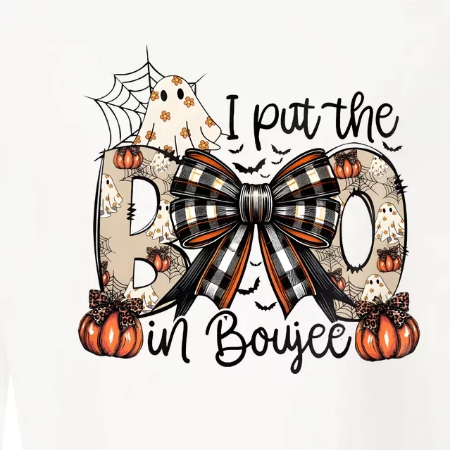 I Put The Boo In Boujee Coquette Halloween Cropped Pullover Crew