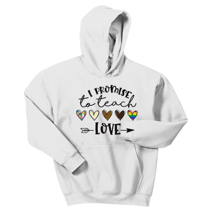 I Promise To Teach Love Autism African LGBT Pride Kids Hoodie