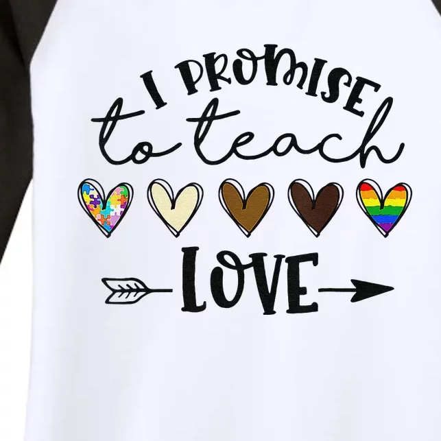 I Promise To Teach Love Autism African LGBT Pride Women's Tri-Blend 3/4-Sleeve Raglan Shirt