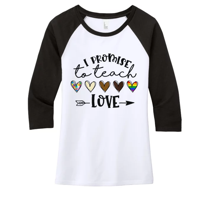 I Promise To Teach Love Autism African LGBT Pride Women's Tri-Blend 3/4-Sleeve Raglan Shirt