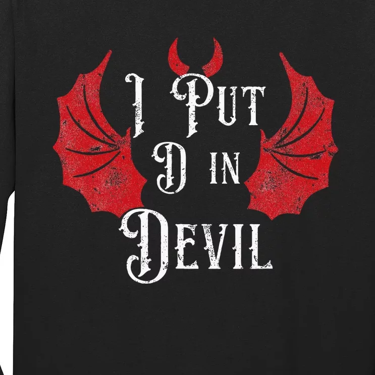 I Put The D In Devil Funny Halloween Matching Couple Long Sleeve Shirt