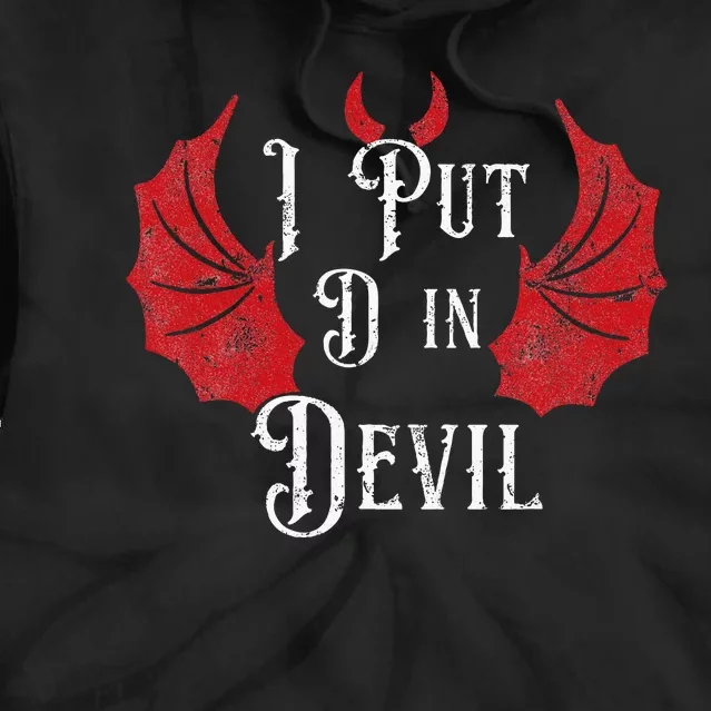 I Put The D In Devil Funny Halloween Matching Couple Tie Dye Hoodie